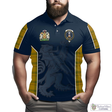 Houston Tartan Men's Polo Shirt with Family Crest and Lion Rampant Vibes Sport Style - Tartan Vibes Clothing