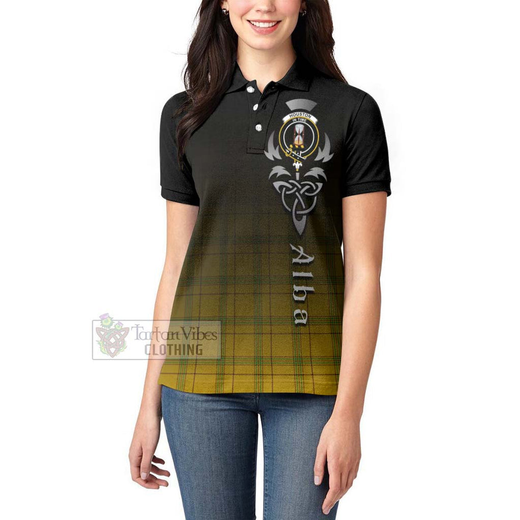 Houston Tartan Women's Polo Shirt Featuring Alba Gu Brath Family Crest Celtic Inspired - Tartan Vibes Clothing