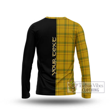 Houston Tartan Long Sleeve T-Shirt with Family Crest and Half Of Me Style - Tartan Vibes Clothing