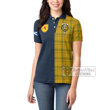 Houston Tartan Women's Polo Shirt Alba with Scottish Lion Royal Arm Half Style - Tartan Vibes Clothing