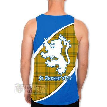 Houston Family Crest Tartan Men's Tank Top Celebrate Saint Andrew's Day in Style - Tartan Vibes Clothing