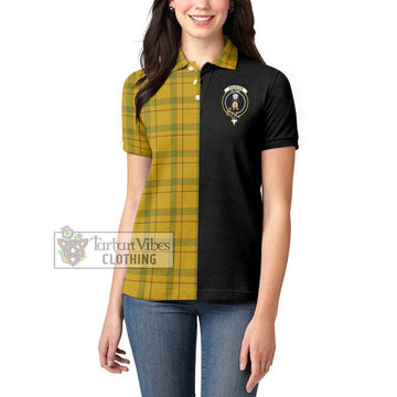 Houston Tartan Women's Polo Shirt with Family Crest and Half Of Me Style - Tartan Vibes Clothing