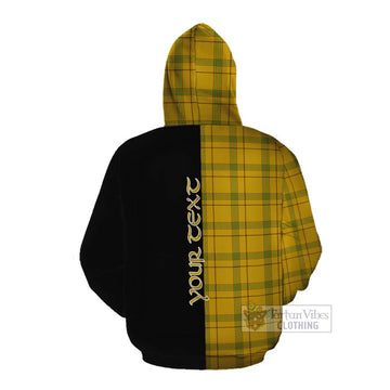 Houston Tartan Cotton Hoodie with Family Crest and Half Of Me Style Pullover Hoodie - Tartan Vibes Clothing