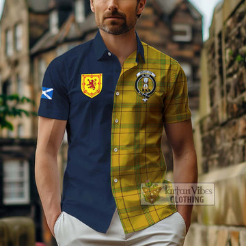 Houston Tartan Hawaiian Shirt Alba with Scottish Lion Royal Arm Half Style - Tartan Vibes Clothing