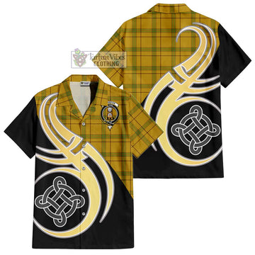 Houston Tartan Hawaiian Shirt with Family Crest and Celtic Symbol Style - Tartan Vibes Clothing