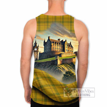Tartan Vibes Clothing Houston Tartan Family Crest Men's Tank Top with Scottish Ancient Castle Style