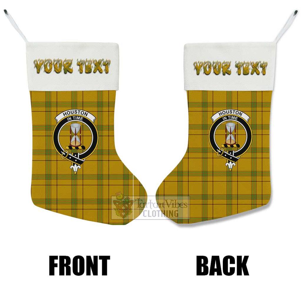 Houston Tartan Family Crest Christmas Stocking with Personalized Text - Tartan Vibes Clothing
