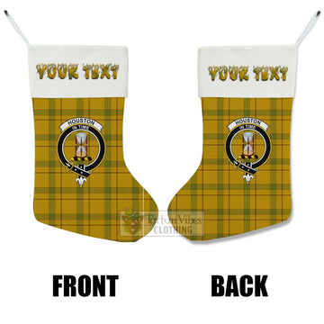 Houston Tartan Family Crest Christmas Stocking with Personalized Text - Tartan Vibes Clothing