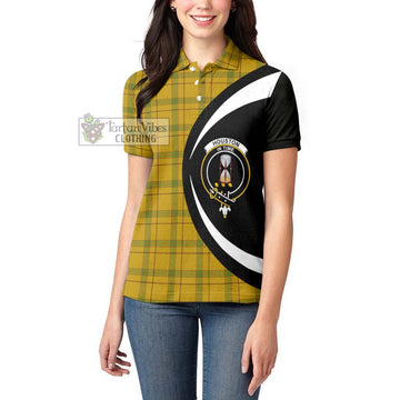 Houston Tartan Women's Polo Shirt with Family Crest Circle Style - Tartan Vibes Clothing
