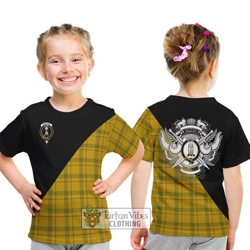 Houston Tartan Kid T-Shirt with Family Crest and Military Logo Style - Tartan Vibes Clothing
