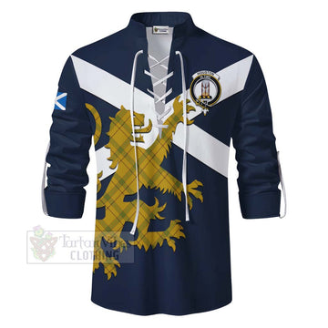 Houston Tartan Lion Rampant Ghillie Kilt Shirt Proudly Display Your Heritage with Alba Gu Brath and Clan Name - Tartan Vibes Clothing