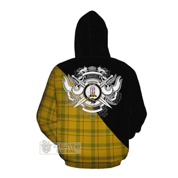 Houston Tartan Cotton Hoodie with Family Crest and Military Logo Style Pullover Hoodie - Tartan Vibes Clothing
