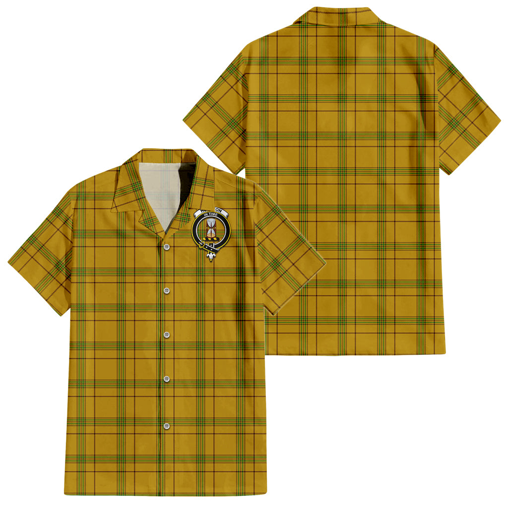 Houston Tartan Hawaiian Shirt with Family Crest - Tartan Vibes Clothing