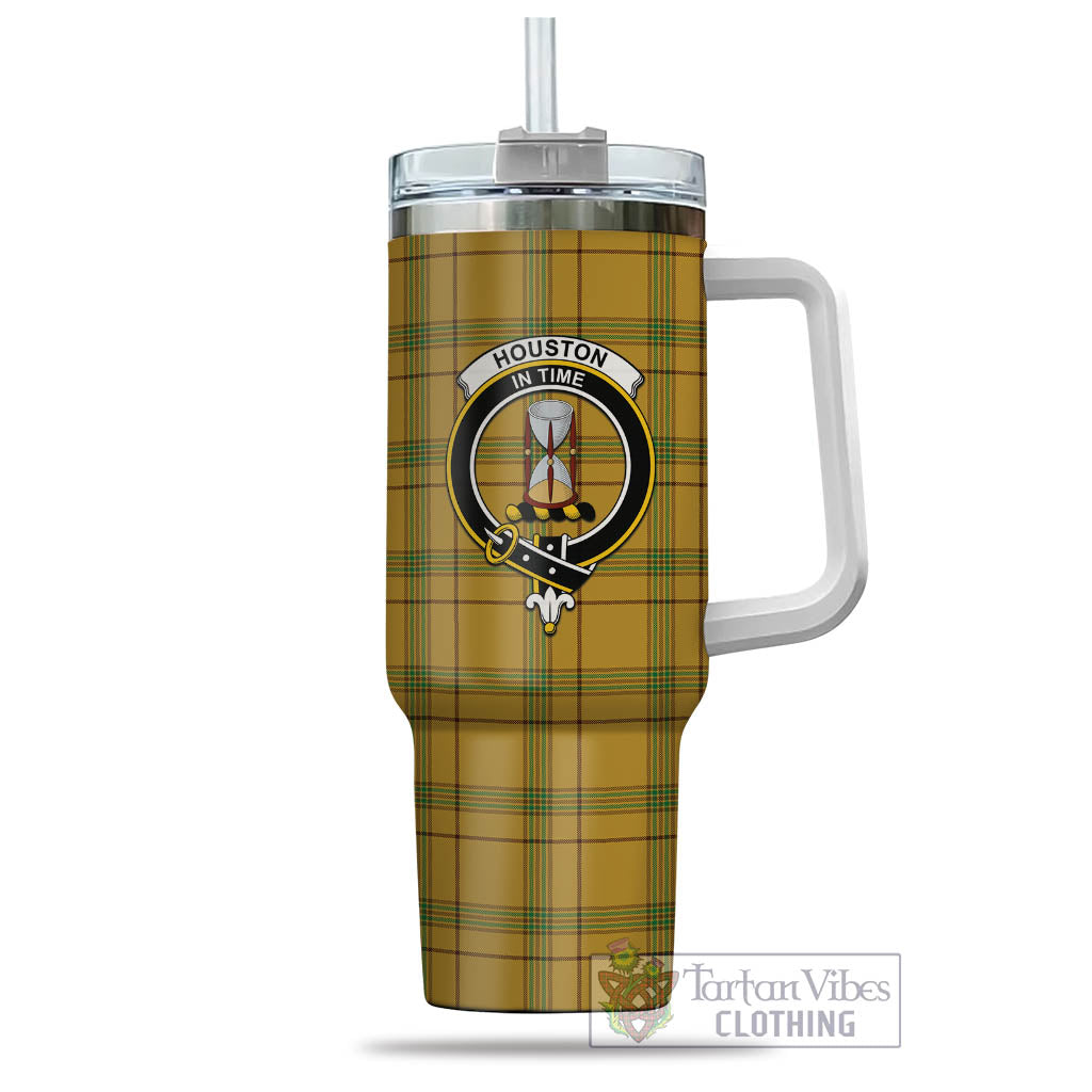 Houston Tartan Tumbler with Handle with Family Crest - Tartan Vibes Clothing
