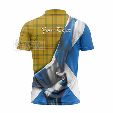 Houston Tartan Zipper Polo Shirt with Family Crest Scotland Patriotic Style - Tartan Vibes Clothing