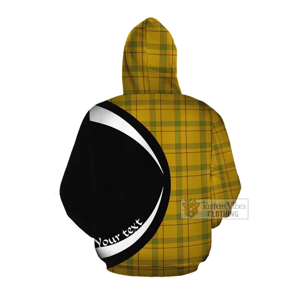 Houston Tartan Cotton Hoodie with Family Crest Circle Style Pullover Hoodie - Tartan Vibes Clothing