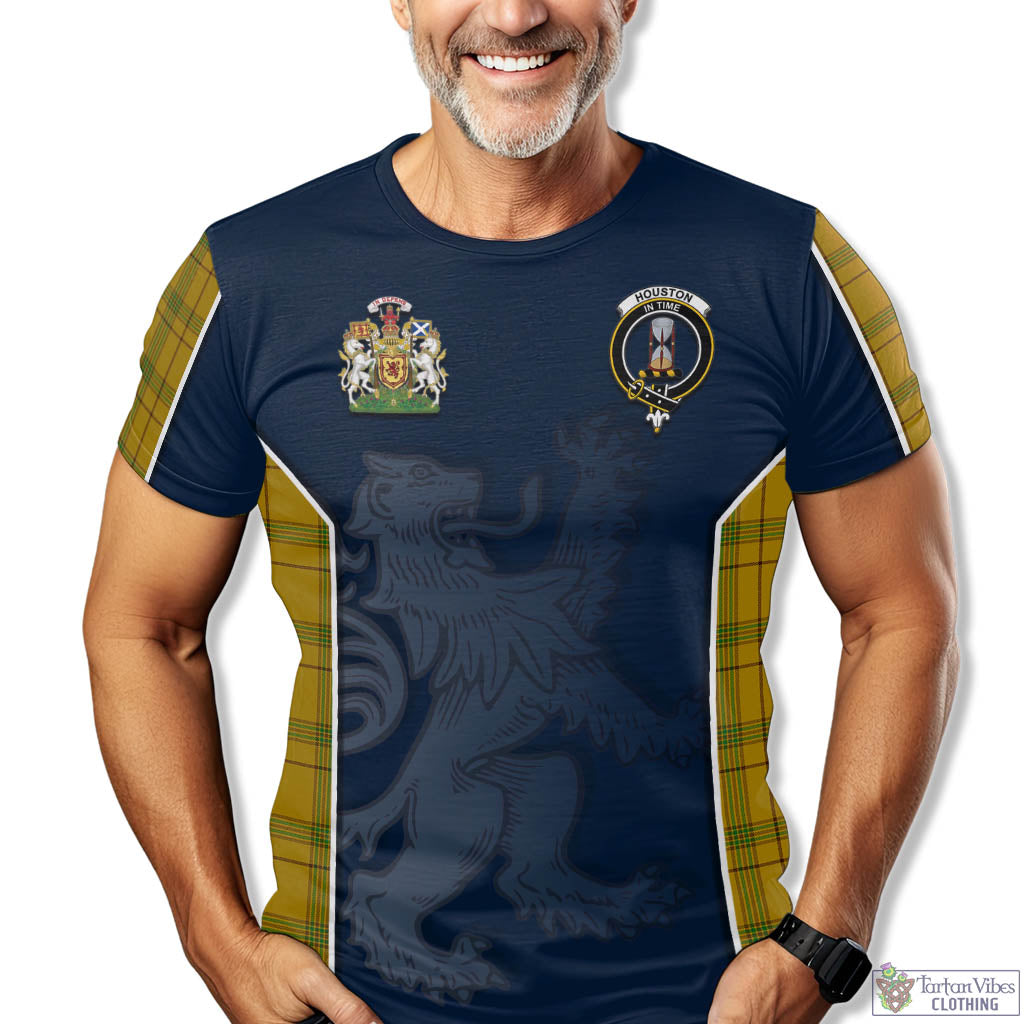 Tartan Vibes Clothing Houston Tartan T-Shirt with Family Crest and Lion Rampant Vibes Sport Style