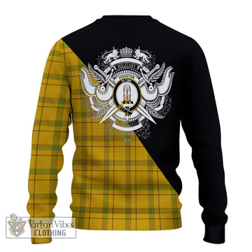Houston Tartan Ugly Sweater with Family Crest and Military Logo Style - Tartan Vibes Clothing