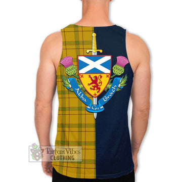 Houston Tartan Men's Tank Top Alba with Scottish Lion Royal Arm Half Style - Tartan Vibes Clothing