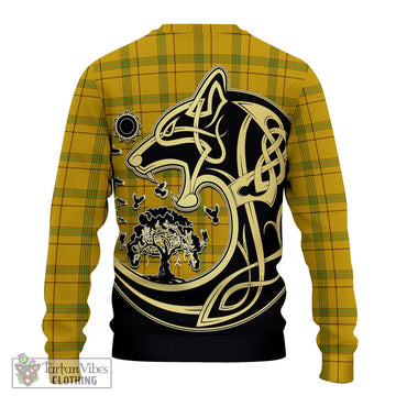 Houston Tartan Ugly Sweater with Family Crest Celtic Wolf Style - Tartan Vibes Clothing