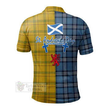 Houston Tartan Polo Shirt Happy St. Andrew's Day Half Tartan Style - Tartan Vibes Clothing