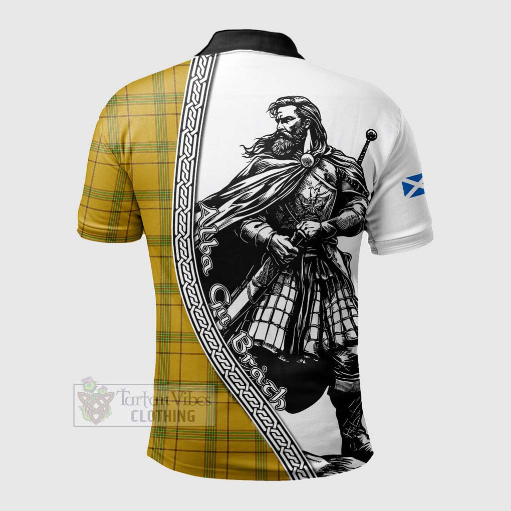 Houston Tartan Clan Crest Polo Shirt with Highlander Warrior Celtic Style - Tartan Vibes Clothing