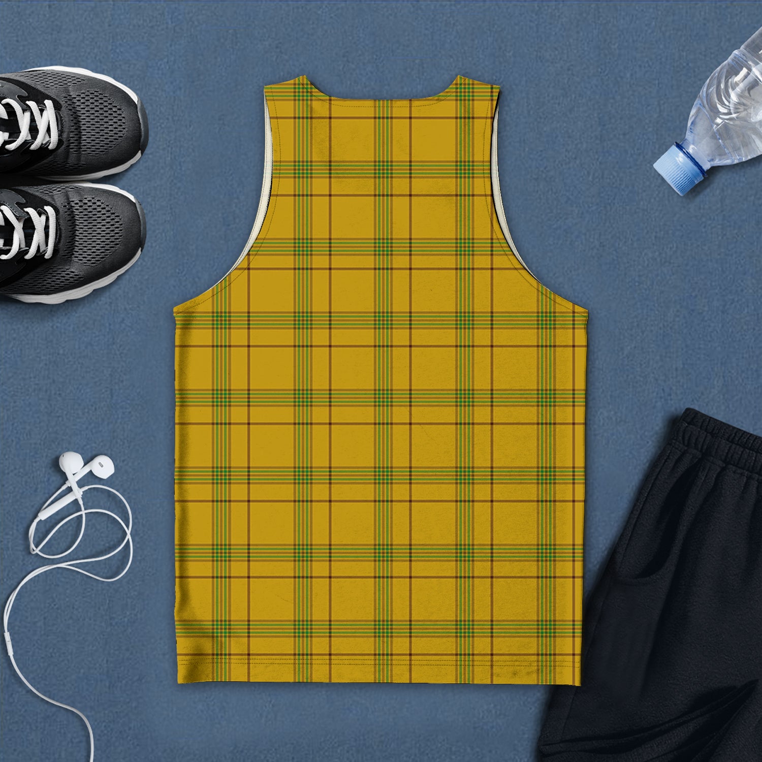 Houston Tartan Mens Tank Top with Family Crest - Tartan Vibes Clothing