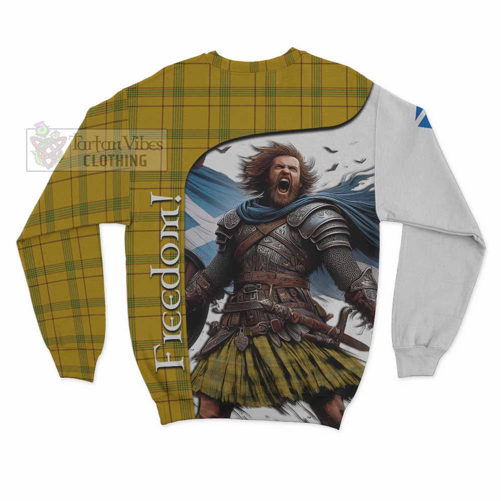 Houston Crest Tartan Sweatshirt Inspired by the Freedom of Scottish Warrior - Tartan Vibes Clothing