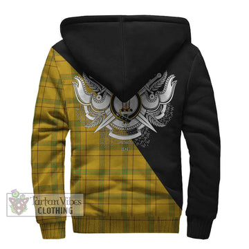 Houston Tartan Sherpa Hoodie with Family Crest and Military Logo Style - Tartan Vibes Clothing