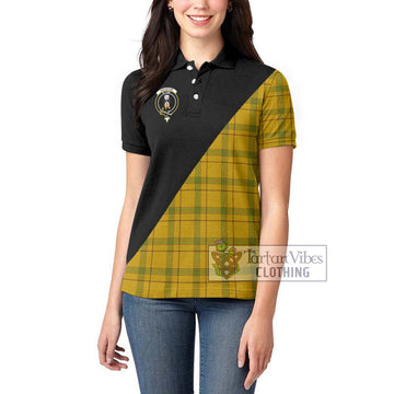 Houston Tartan Women's Polo Shirt with Family Crest and Military Logo Style - Tartan Vibes Clothing