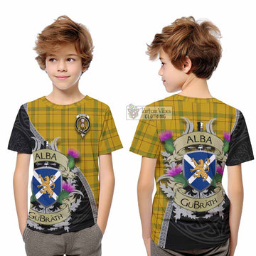 Houston Tartan Family Crest Kid T-Shirt Lion Rampant Royal Thistle Shield Celtic Inspired - Tartan Vibes Clothing