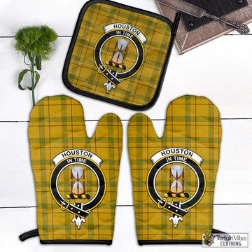 Houston Tartan Combo Oven Mitt & Pot-Holder with Family Crest - Tartan Vibes Clothing