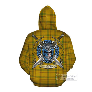 Houston Tartan Cotton Hoodie with Family Crest Celtic Skull Style Pullover Hoodie - Tartan Vibes Clothing