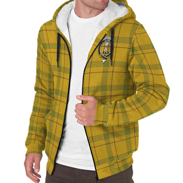 Houston Tartan Sherpa Hoodie with Family Crest - Tartan Vibes Clothing