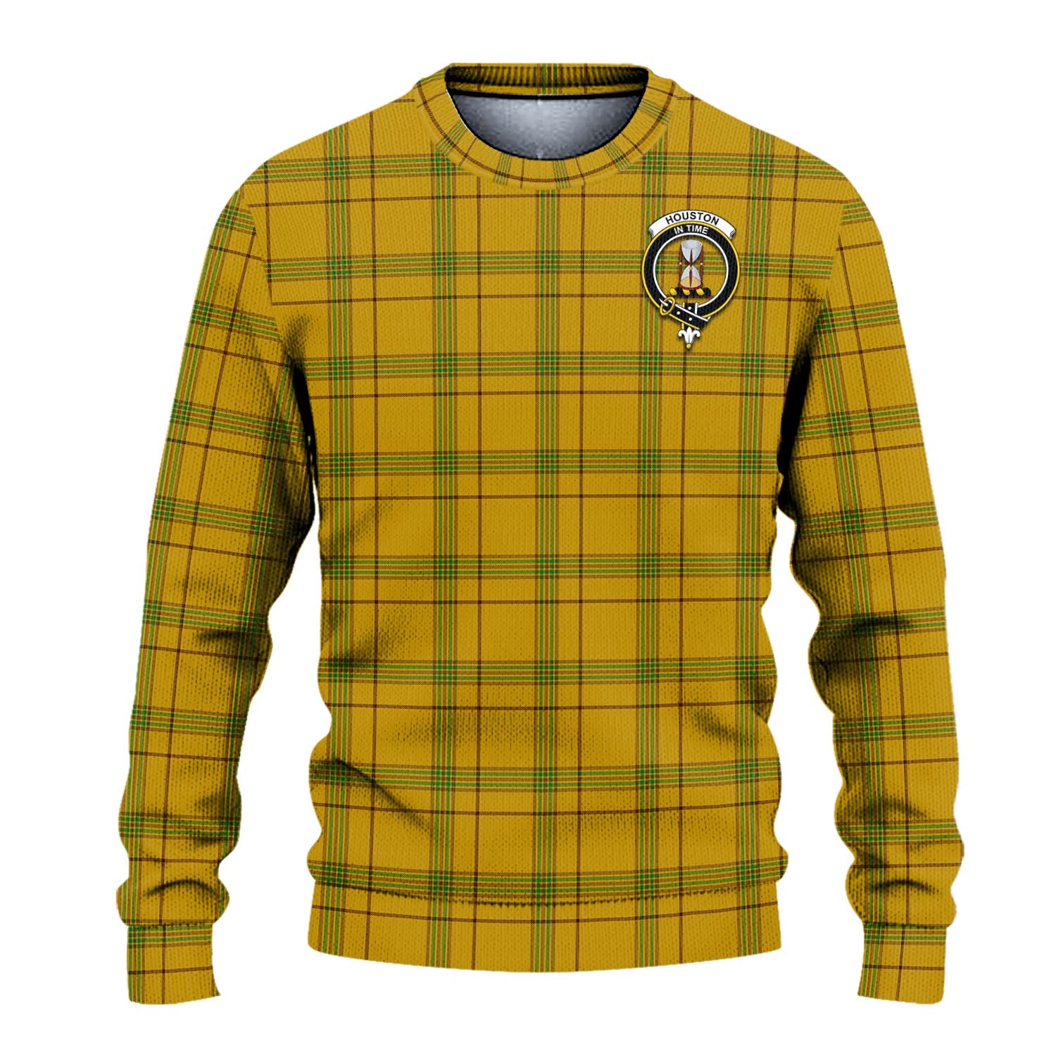 Houston Tartan Ugly Sweater with Family Crest - Tartan Vibes Clothing