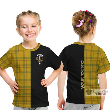 Houston Tartan Kid T-Shirt with Family Crest and Half Of Me Style - Tartan Vibes Clothing