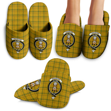 Houston Tartan Home Slippers with Family Crest