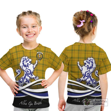 Houston Tartan Kid T-Shirt with Alba Gu Brath Regal Lion Emblem - Tartan Vibes Clothing