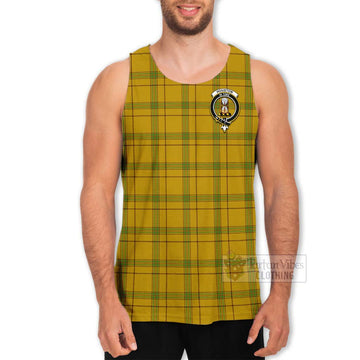 Houston Tartan Men's Tank Top with Family Crest Celtic Skull Style - Tartan Vibes Clothing