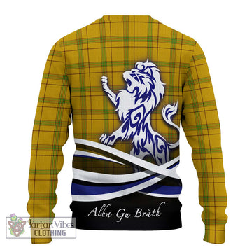 Houston Tartan Ugly Sweater with Alba Gu Brath Regal Lion Emblem - Tartan Vibes Clothing