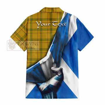 Houston Tartan Hawaiian Shirt with Family Crest Scotland Patriotic Style - Tartan Vibes Clothing