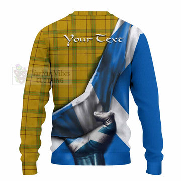 Houston Tartan Knitted Sweater with Family Crest Scotland Patriotic Style - Tartan Vibes Clothing