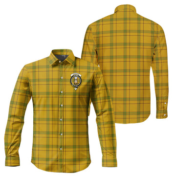 Houston Tartan Long Sleeve Button Up Shirt with Family Crest