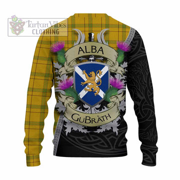 Houston Tartan Family Crest Knitted Sweater Lion Rampant Royal Thistle Shield Celtic Inspired - Tartan Vibes Clothing