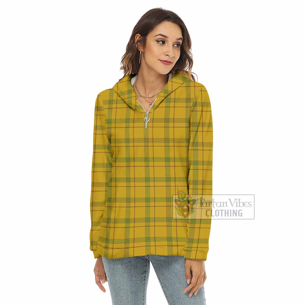 Houston Tartan Women's Borg Fleece Hoodie with Half Zip - Tartan Vibes Clothing
