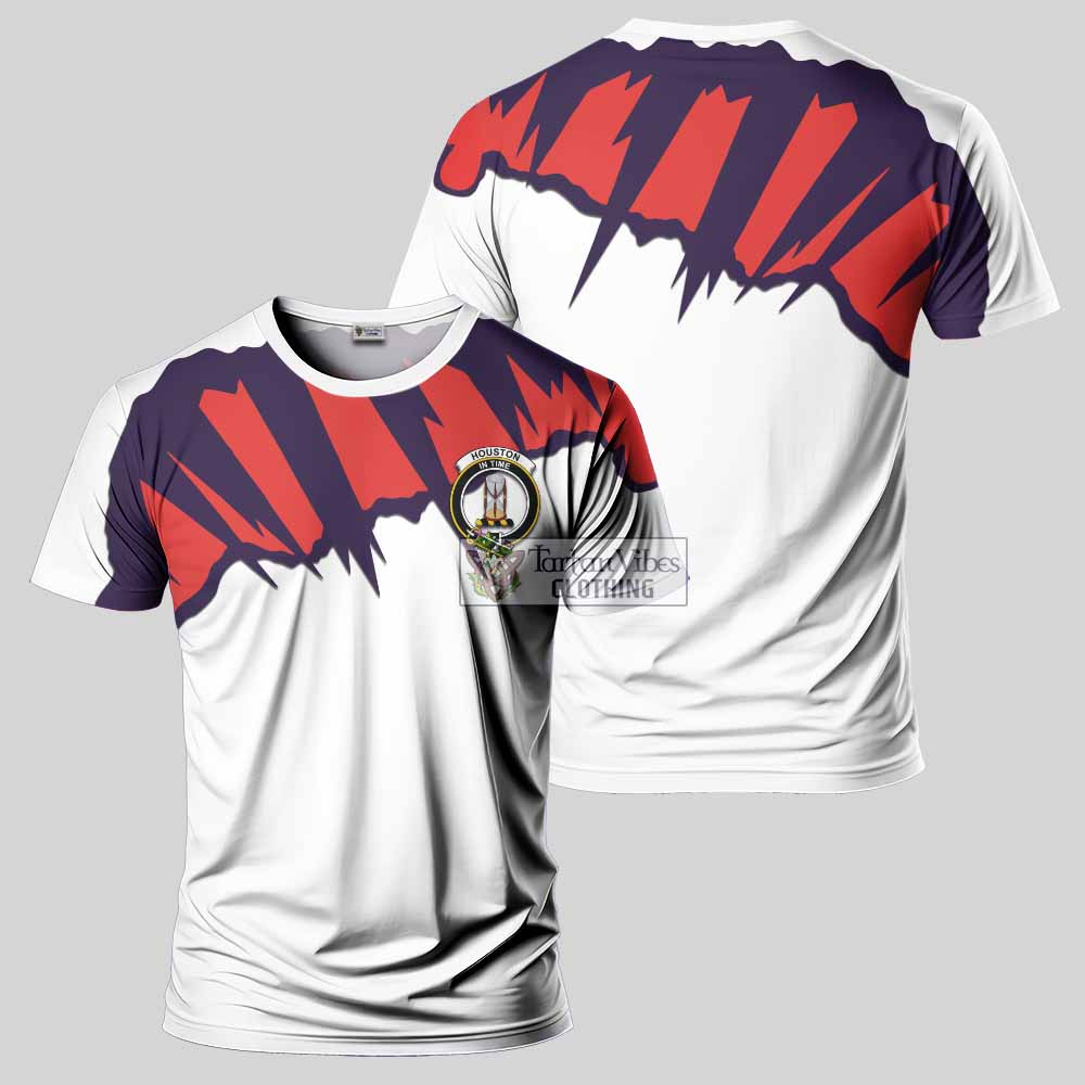 Houston Clan Crest T-Shirt with Retro Sport Style - 2D-tartanvibesclothing