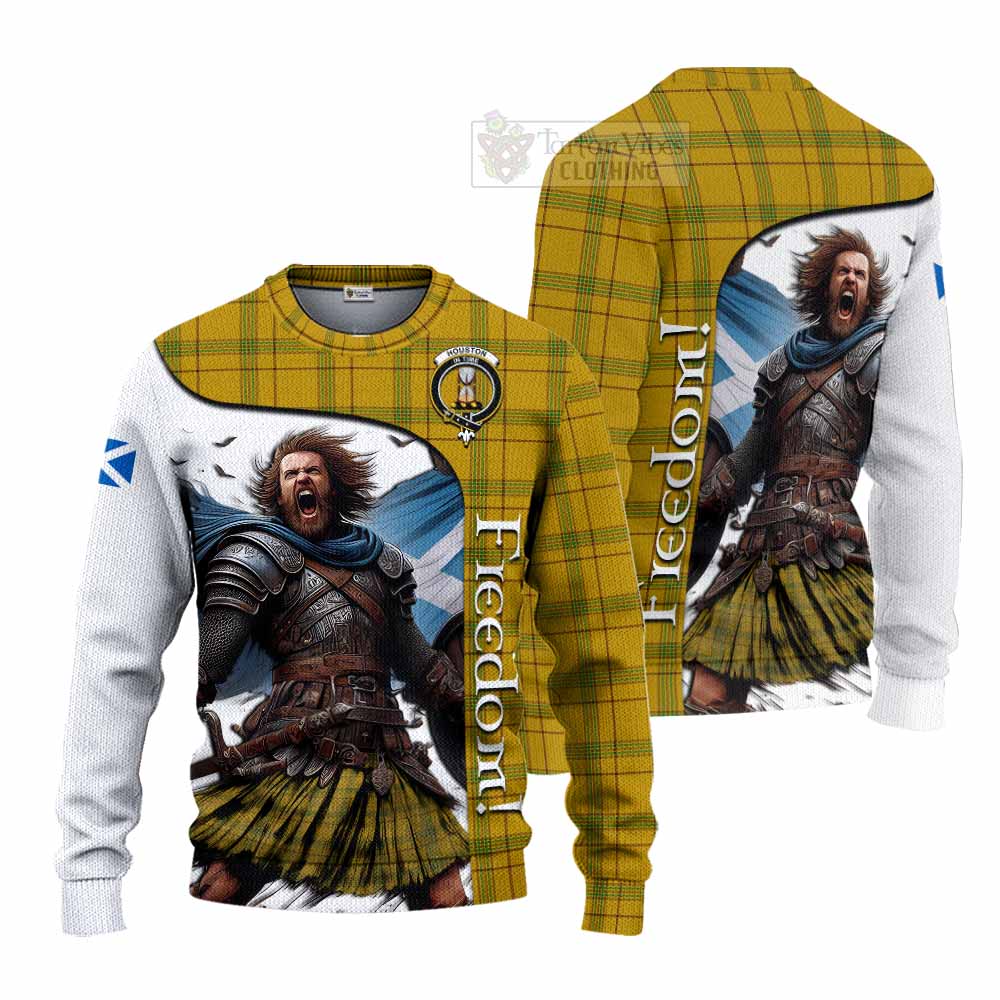 Houston Crest Tartan Knitted Sweater Inspired by the Freedom of Scottish Warrior - Tartan Vibes Clothing