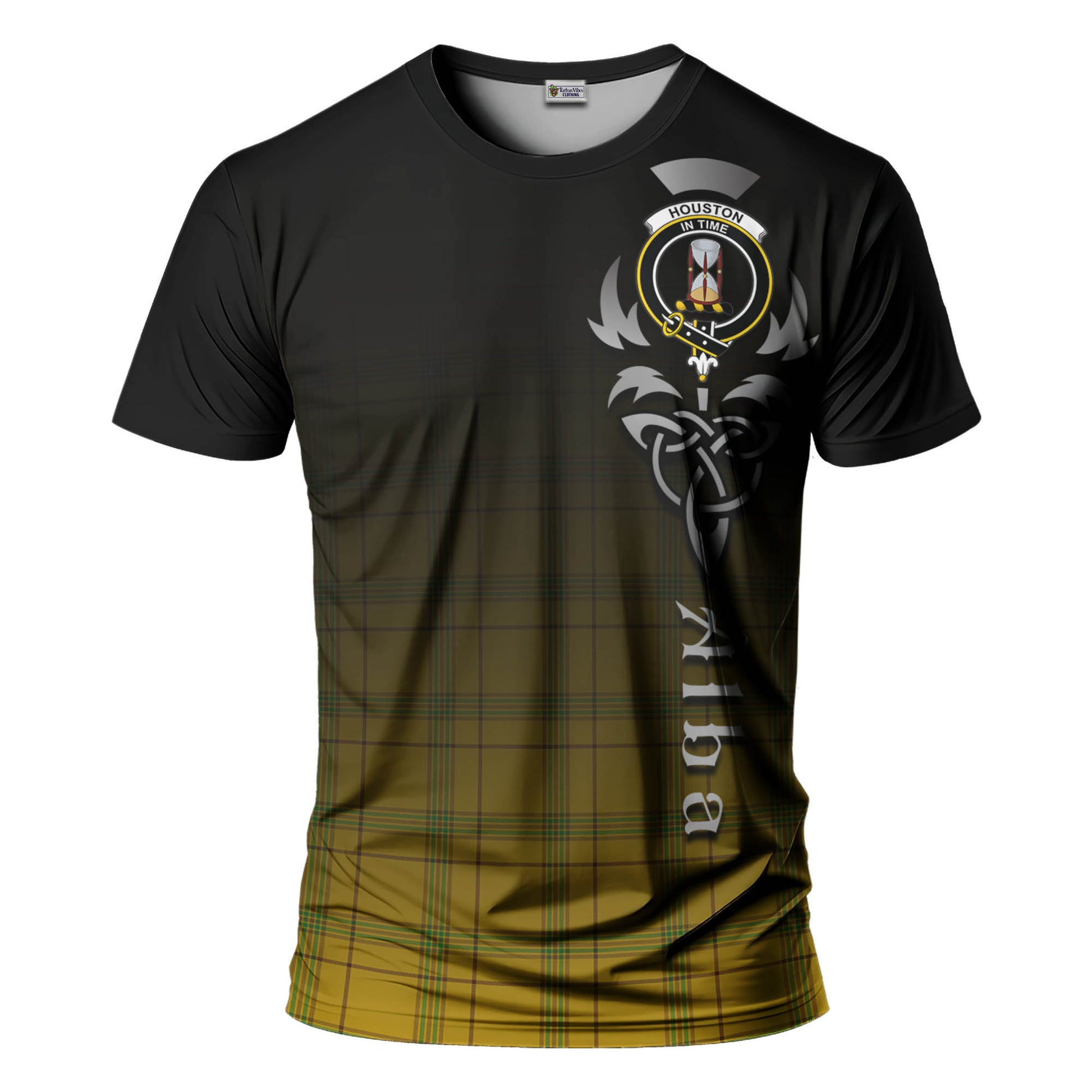 Houston Tartan T-Shirt Featuring Alba Gu Brath Family Crest Celtic Inspired - Tartan Vibes Clothing