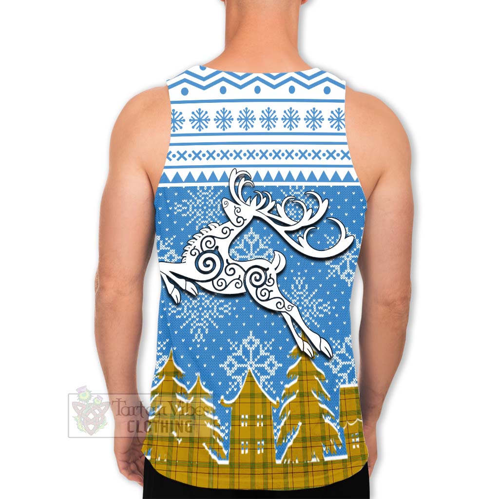 Houston Clan Christmas Men's Tank Top Celtic Reindeer Style - Tartan Vibes Clothing