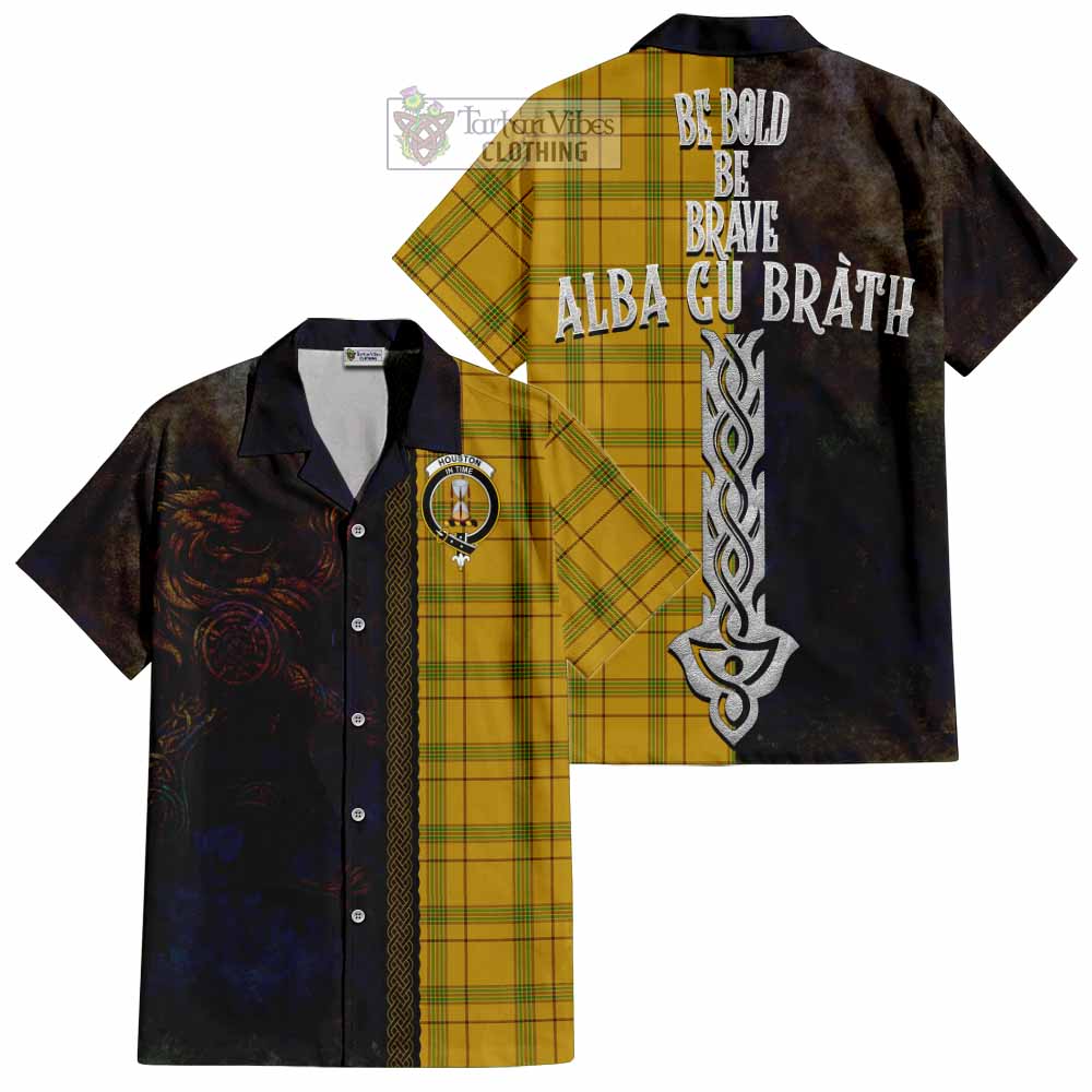 Houston Tartan Family Crest Hawaiian Shirt Alba Gu Brath Be Brave Lion Ancient Style - Tartan Vibes Clothing